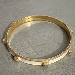 J. Crew Gold and Cream Spiked Bangle Bracelet